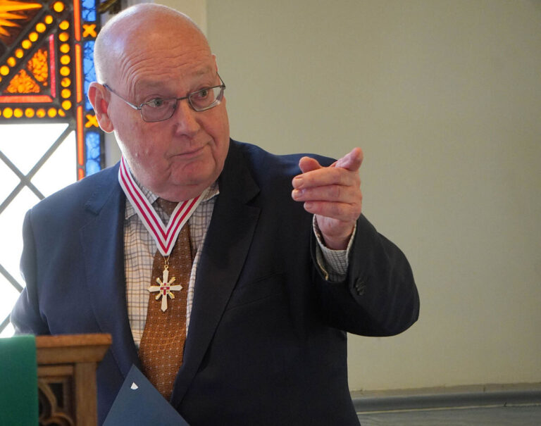 George Cadman received the Anglican Award of Merit (medal pictured) in 2023 for his work as chancellor of the diocese of New Westminster. Photo: Courtesy of the diocese of New Westminster