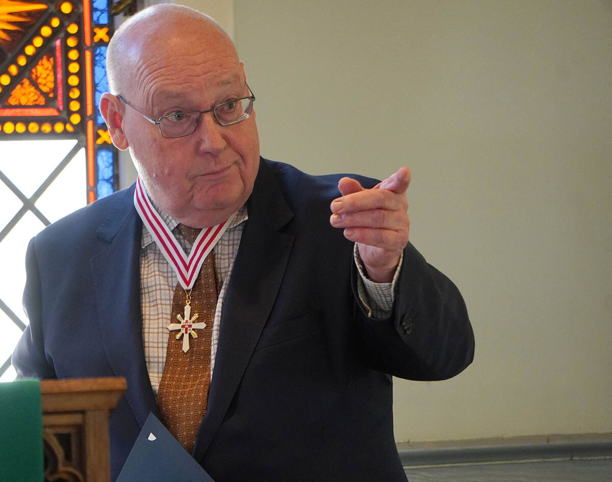 George Cadman received the Anglican Award of Merit (medal pictured) in 2023 for his work as chancellor of the diocese of New Westminster. Photo: Courtesy of the diocese of New Westminster