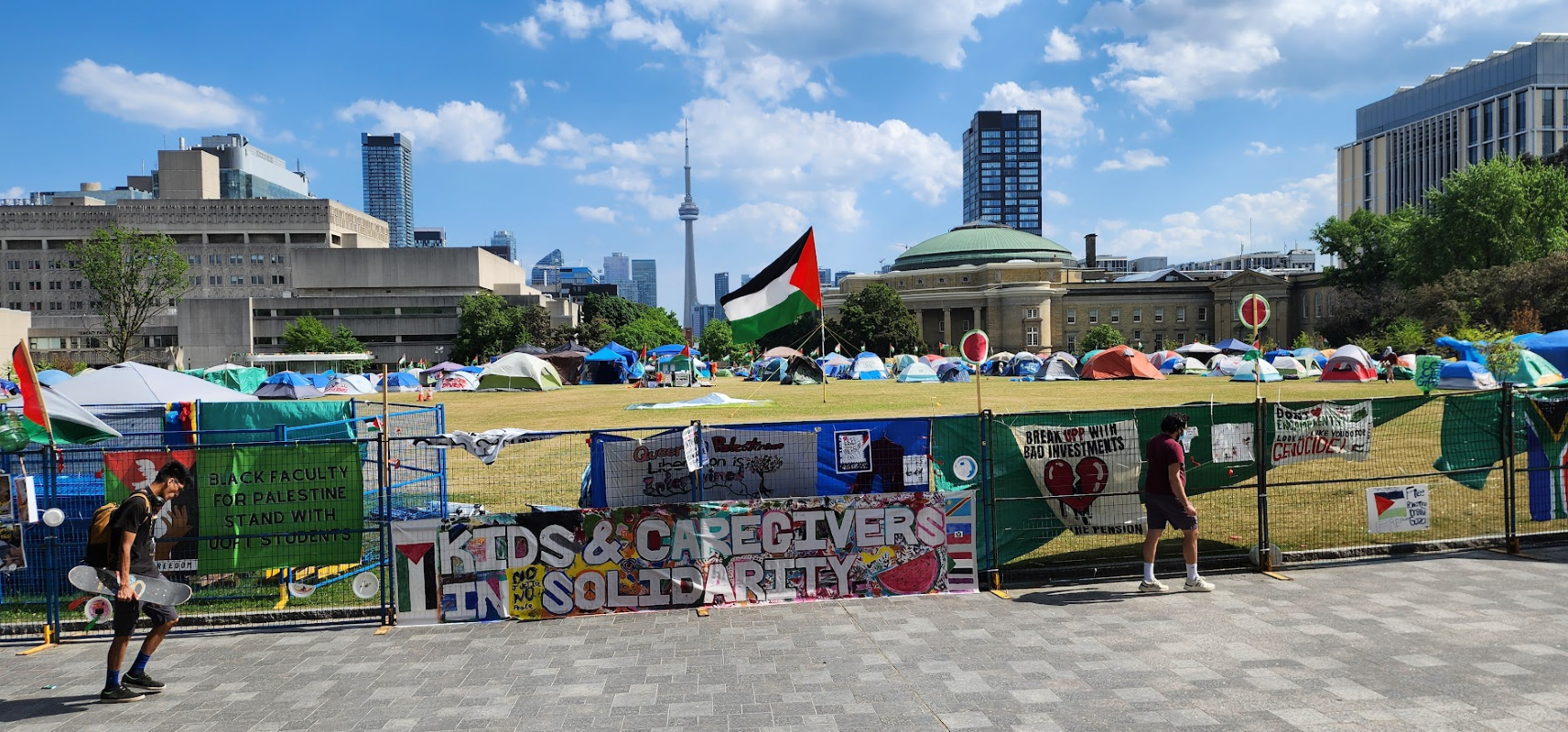The controversy around what constituted legitimate criticism or antisemitic speech at protests like the 2024 pro-Palestine encampment at the University of Toronto shows how hate speech allegations can silence dissent, says Independent Jewish Voices Canada. Photo: Sean Frankling