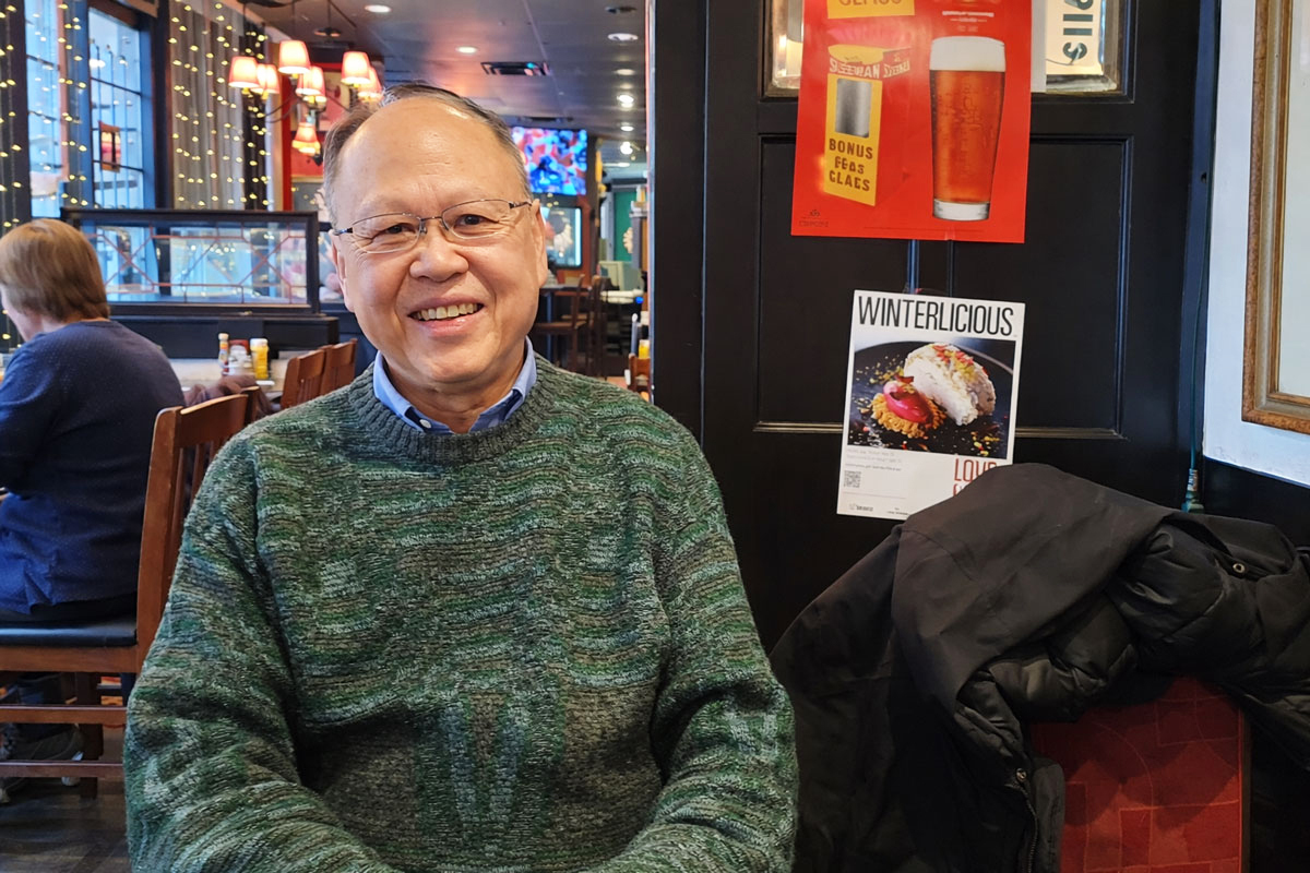 Beng Wee, treasurer of General Synod, met with the Anglican Journal at a pub near the national church’s office, Church House, in Toronto. Photo: Sean Frankling